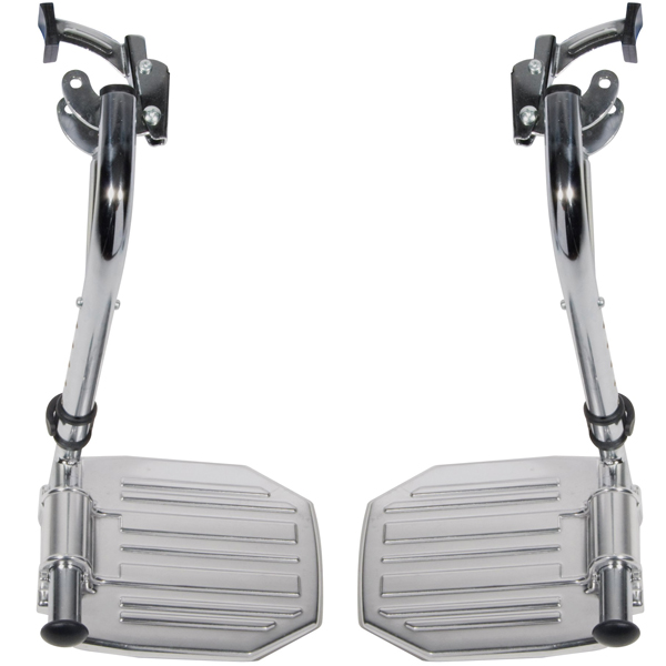 Chrome Swing Away Footrests - Use with Bariatric Sentra EC, Heavy Duty & Extra Heavy Duty - Click Image to Close